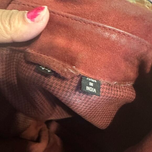 Jhane Barnes Deep Red Leather Jacket | Vintage 90s | Size 44 - Picture 8 of 12